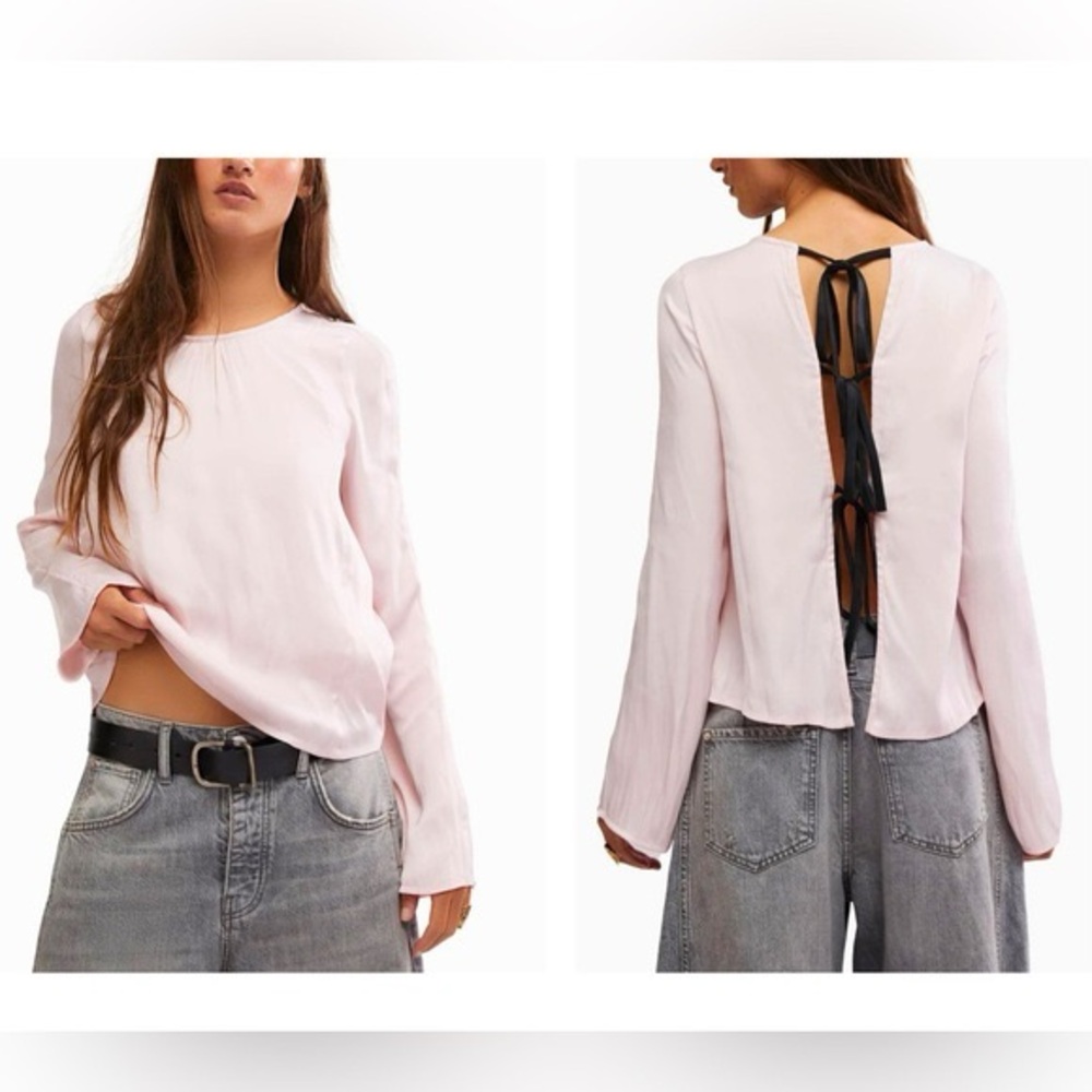 NEW - Free People Arabella Blouse in Blush Pink - Size XS